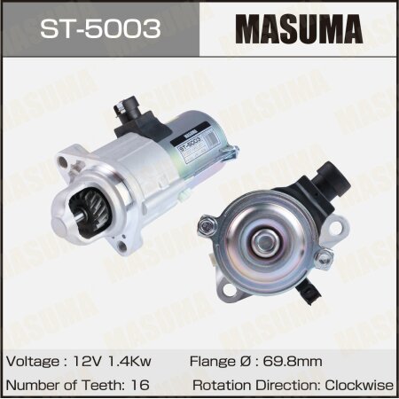 Стартер MASUMA, 12V/1.4KW, ST-5003