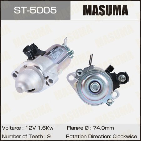 Стартер MASUMA, 12V/1.6KW, ST-5005