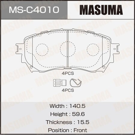 Колодки тормозные дисковые Masuma, MS-C4010