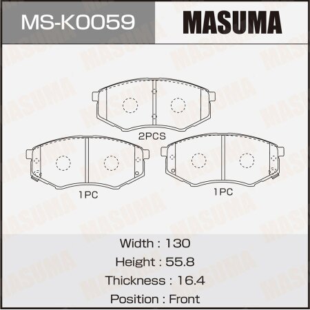 Колодки тормозные дисковые Masuma, MS-K0059