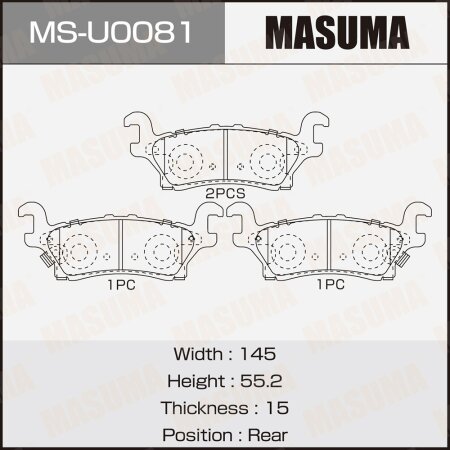 Колодки тормозные дисковые Masuma, MS-U0081