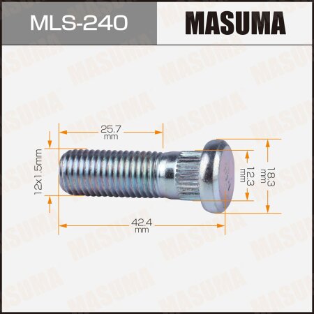 Шпилька колесная M12x1.5(R) Masuma, MLS-240