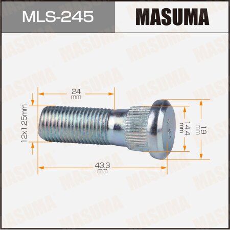 Шпилька колесная M12x1.25(R) Masuma, MLS-245