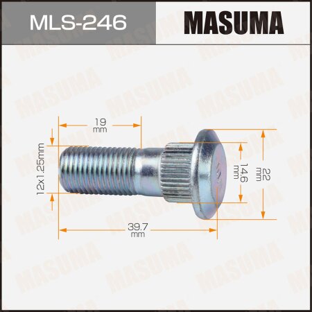 Шпилька колесная M12x1.25(R) Masuma, MLS-246