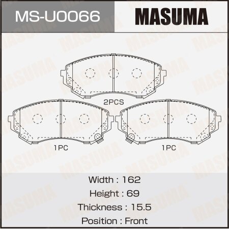 Колодки тормозные дисковые Masuma, MS-U0066