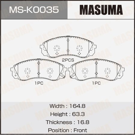 Колодки тормозные дисковые Masuma, MS-K0035
