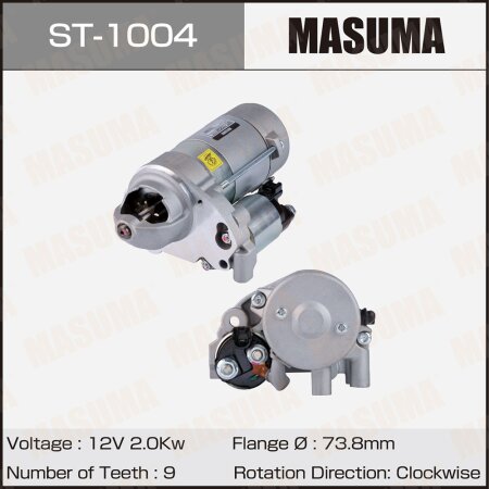 Стартер MASUMA,  12V/2.0KW, ST-1004