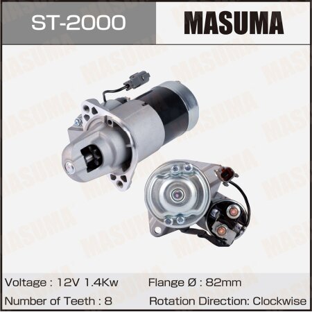 Стартер MASUMA, 12V/1.4KW, ST-2000
