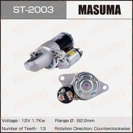 Стартер MASUMA, 12V/1.7KW, ST-2003