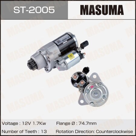 Стартер MASUMA, 12V/1.7KW, ST-2005