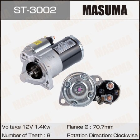 Стартер MASUMA, 12V/1.4KW, ST-3002
