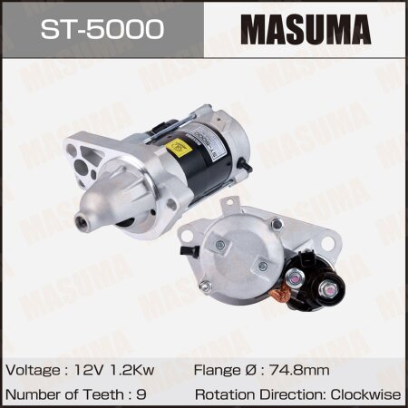Стартер MASUMA, 12V/1.2KW, ST-5000