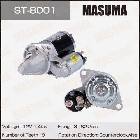 Стартер MASUMA, 12V/1.4KW, ST-8001