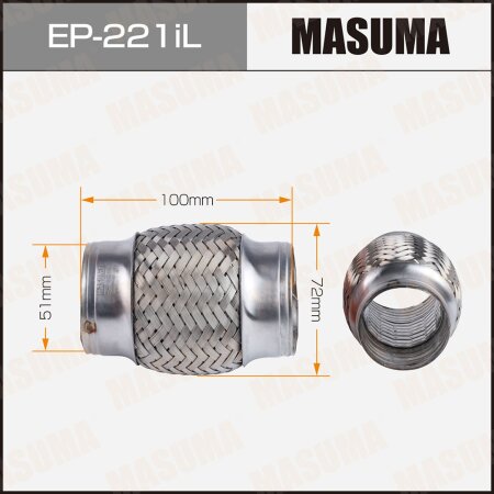 Гофра глушителя Masuma InterLock 51x100 усиленная, EP-221iL