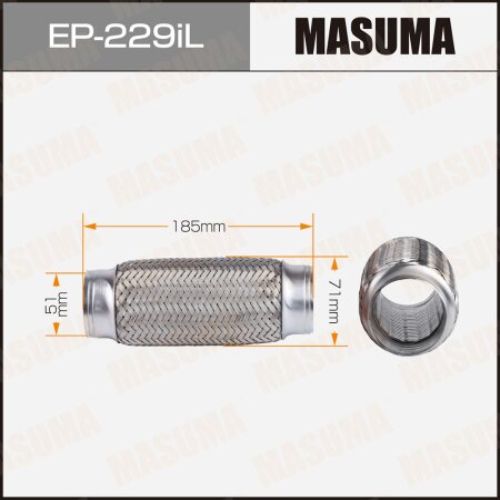 Гофра глушителя Masuma InterLock 51x185 усиленная, EP-229iL