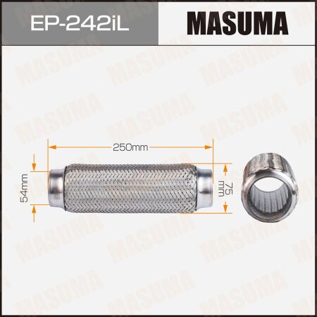Гофра глушителя Masuma InterLock 54x250 усиленная, EP-242iL