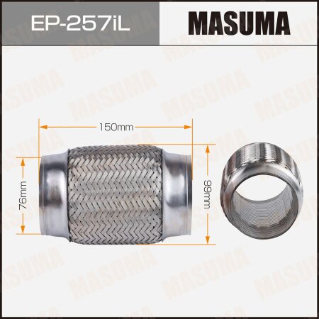 Гофра глушителя Masuma InterLock 76x150 усиленная, EP-257iL