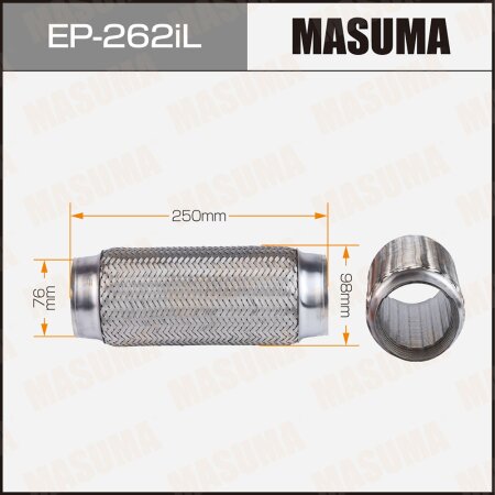 Гофра глушителя Masuma InterLock 76x250 усиленная, EP-262iL