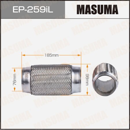 Гофра глушителя Masuma InterLock 76x185 усиленная, EP-259iL