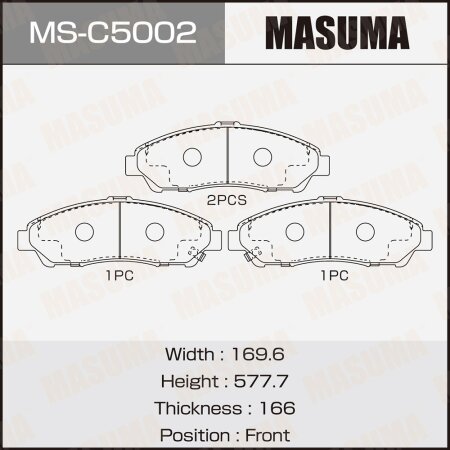 Колодки тормозные дисковые Masuma, MS-C5002