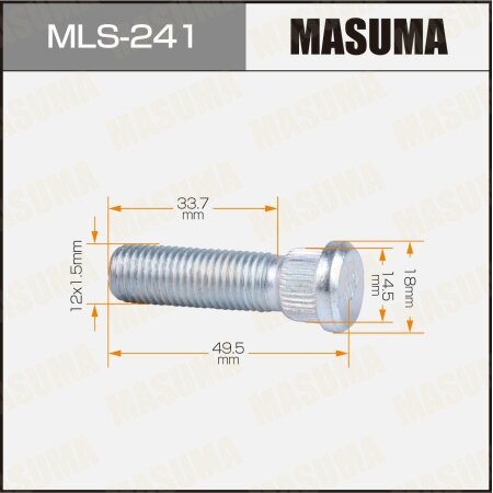 Шпилька колесная M12x1.5(R) Masuma, MLS-241