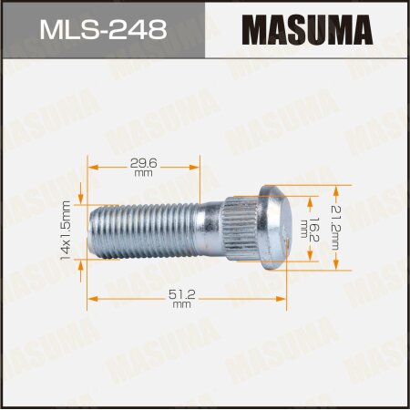 Шпилька колесная M12x1.5(R) Masuma, MLS-248