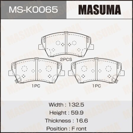 Колодки тормозные дисковые Masuma, MS-K0065