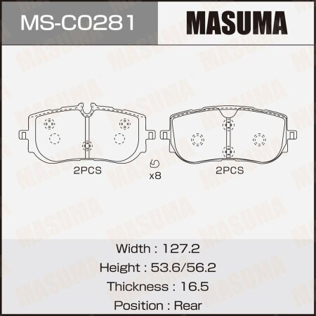 Колодки тормозные дисковые Masuma, MS-C0281