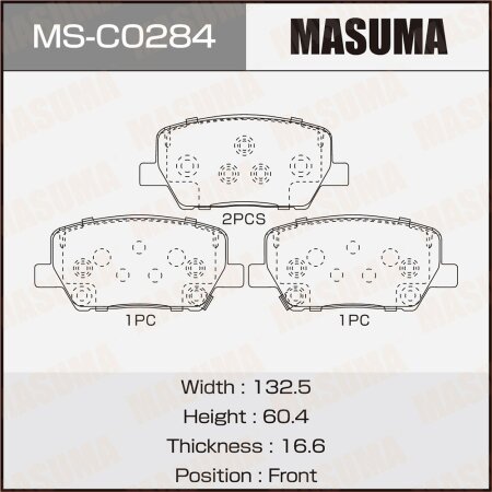 Колодки тормозные дисковые Masuma, MS-C0284