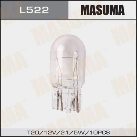 Лампа Masuma W21/5W (W3x16q, T20) 12V 21/5W двухконтактная, L522
