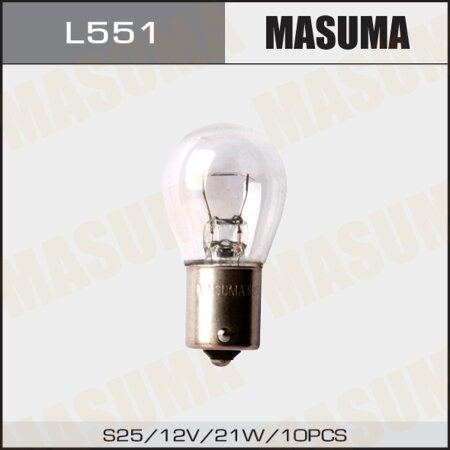 Лампа Masuma P21W (BA15s, S25) 12V 21W одноконтактная, L551