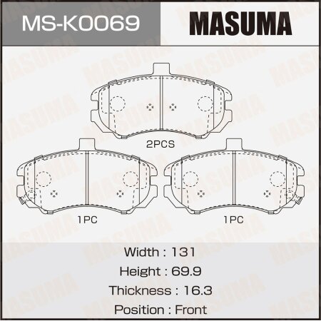 Колодки тормозные дисковые Masuma, MS-K0069