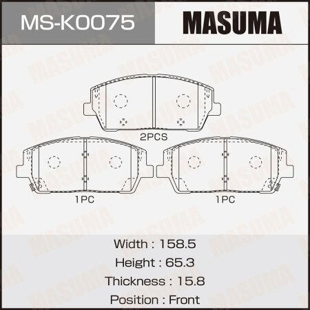 Колодки тормозные дисковые Masuma, MS-K0075