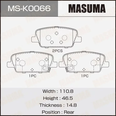 Колодки тормозные дисковые Masuma, MS-K0066