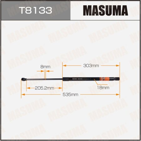Упор газовый капота MASUMA, T8133