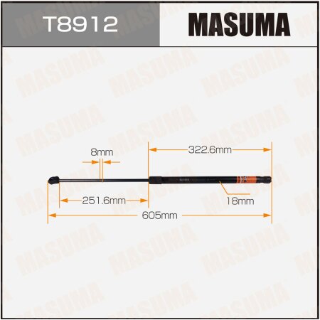 Упор газовый багажника MASUMA, T8912