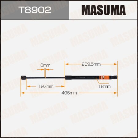 Упор газовый капота MASUMA, T8902