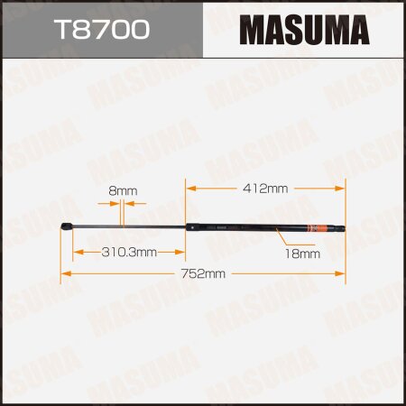 Упор газовый капота MASUMA, T8700