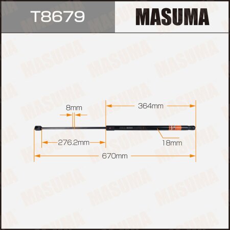 Упор газовый капота MASUMA, T8679