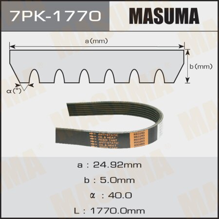 Ремень привода навесного оборудования Masuma, 7PK-1770