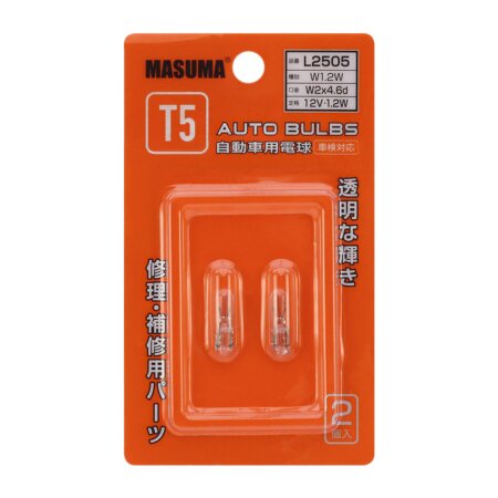Лампа Masuma W1,2W (W2x4,6d, T5) 12V 1,2W, L2505