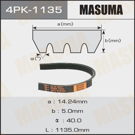 Ремень привода навесного оборудования Masuma, 4PK-1135