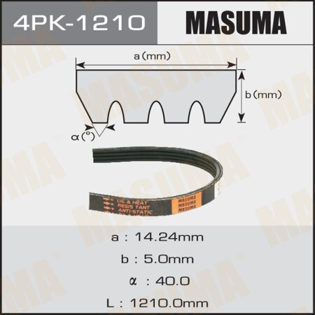 Ремень поликлиновый Masuma, 4 ручья, 1210 мм, 4PK-1210