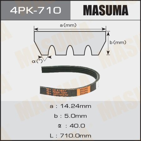 Ремень поликлиновый Masuma, 4 ручья, 710 мм, 4PK-710