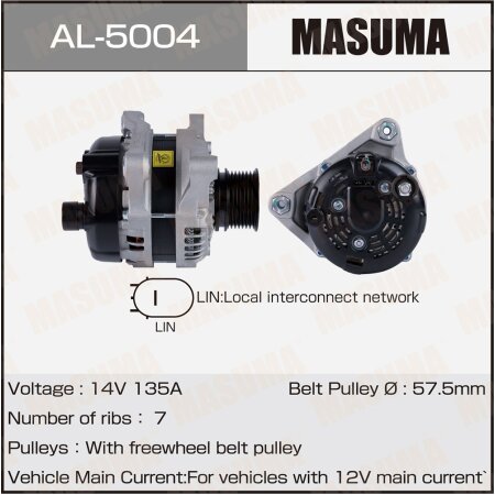 Генератор MASUMA, 14V/135A, AL-5004