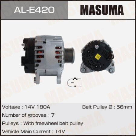 Генератор MASUMA, 14V/180A, AL-E420