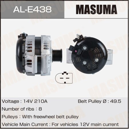 Генератор MASUMA, 14V/210A, AL-E438