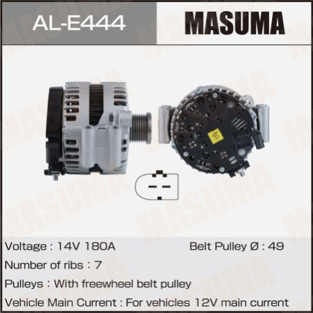 Генератор MASUMA, 14V/180A, AL-E444