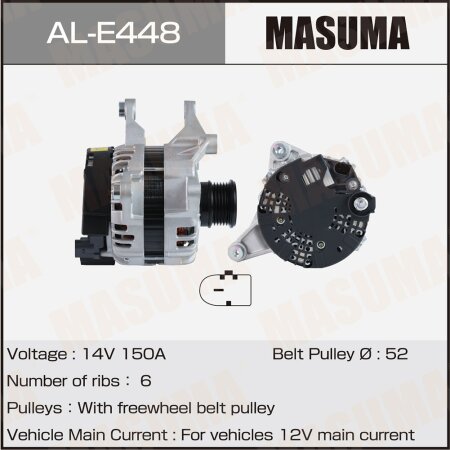 Генератор MASUMA, 14V/150A, AL-E448