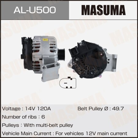 Генератор MASUMA, 14V/120A, AL-U500